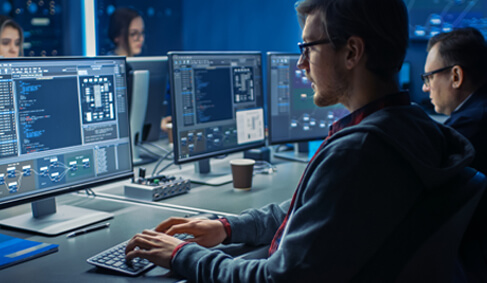 Man Reading pc